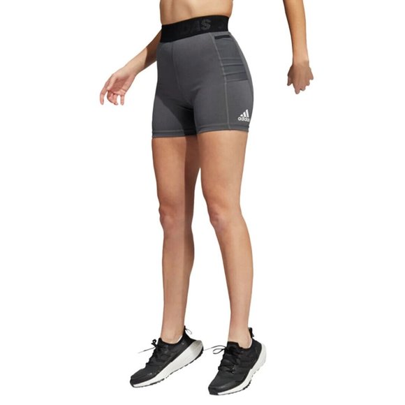 Adidas Women Gray Side Pocket Compression Training Biker Shorts XS | S | M | L - Picture 4 of 4